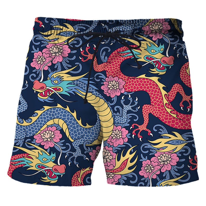 Trunks Board Surf - Chinese Dragon 3D-print Zwembroek Voor Heren