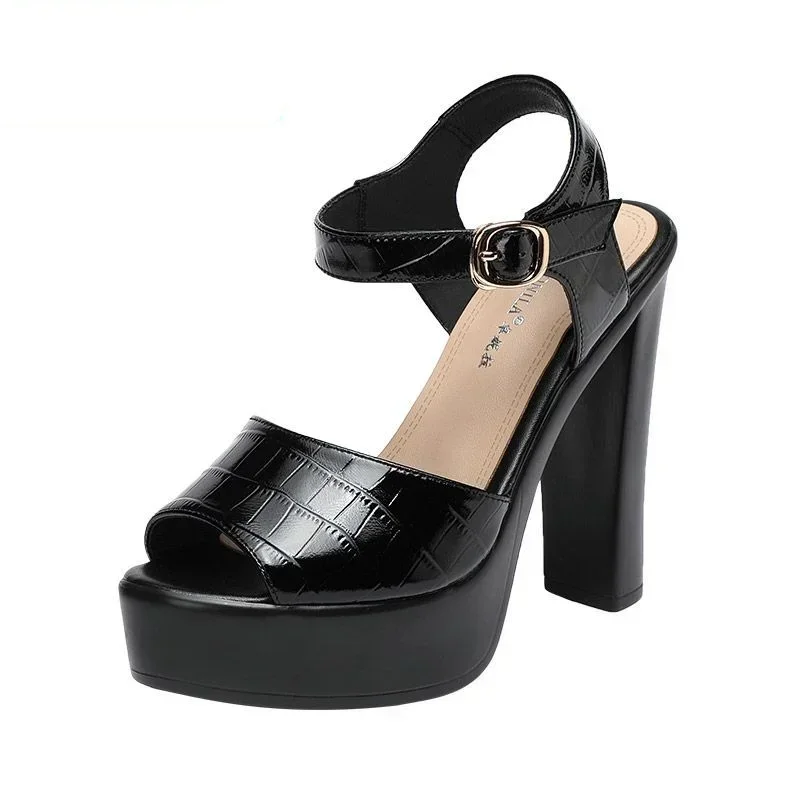 Casual Sandal Leather - 10 Cm 13 Cm Mode Echt