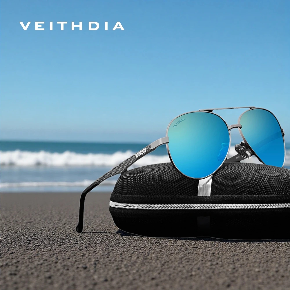 Sunglasses Aviator Polarized - VEITHDIA Pilot Zonnebril Aluminium Frame Stijl